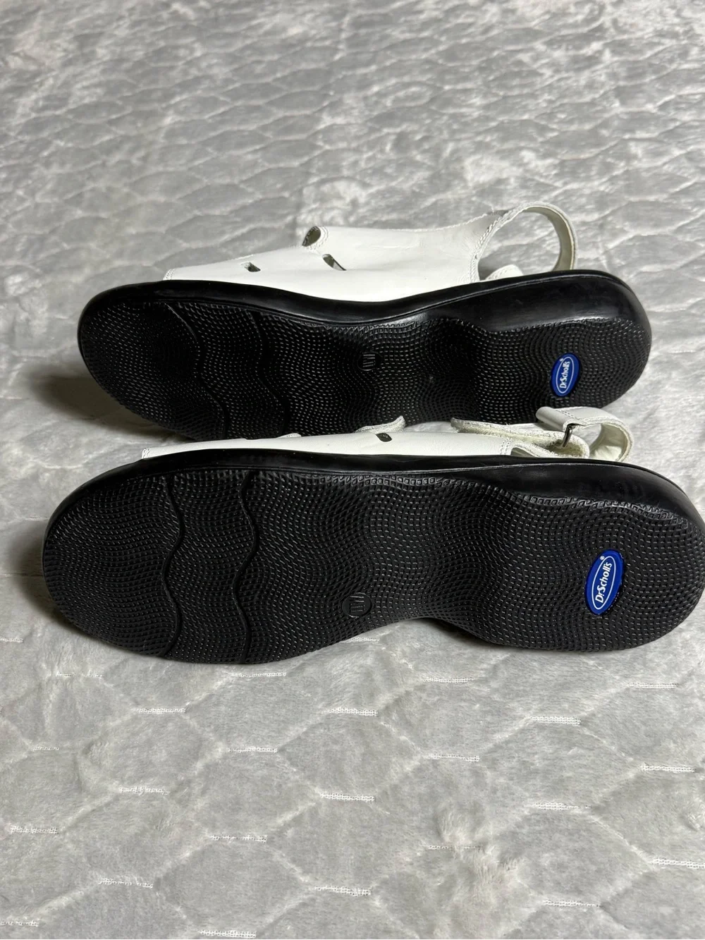 Dr Scholls Air Pillo Comfort Sandals White Leather 11W NWOB